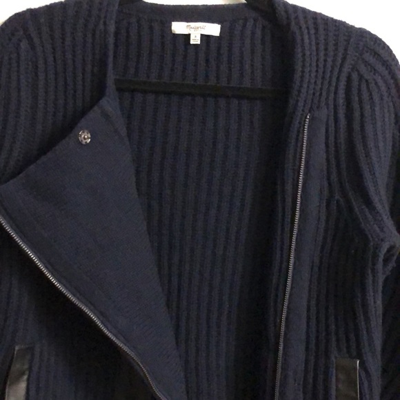 Madewell Merino Wool & Leather Moto Style Sweater - Picture 11 of 11
